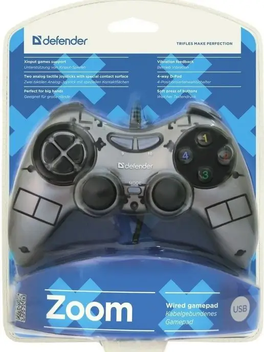 DEFENDER Геймпад для пк проводной джойстик Zoom, черный, фото 6