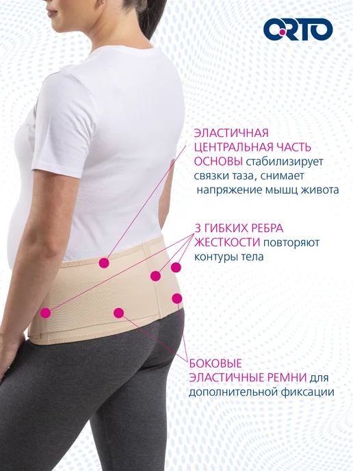 Orto Бандаж абдоминальный до- и послеродовый БД 121, бежевый, фото 4