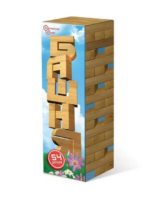 Нескучные игры Башня jenga настольная игра для всей семьи, бежевый, фото 3