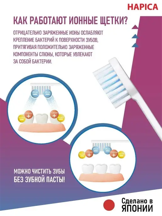Hapica Электрическая зубная щетка для взрослых с футляром, синий, фото 4