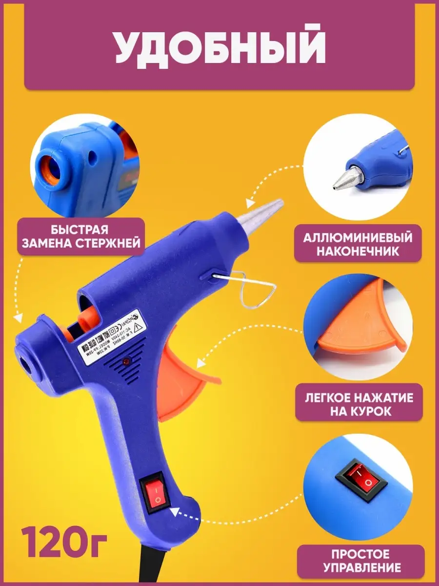Клеевой пистолет для поделок и творчества скрапбукинга Идеал 5770670 купить  за 436 ₽ в интернет-магазине Wildberries