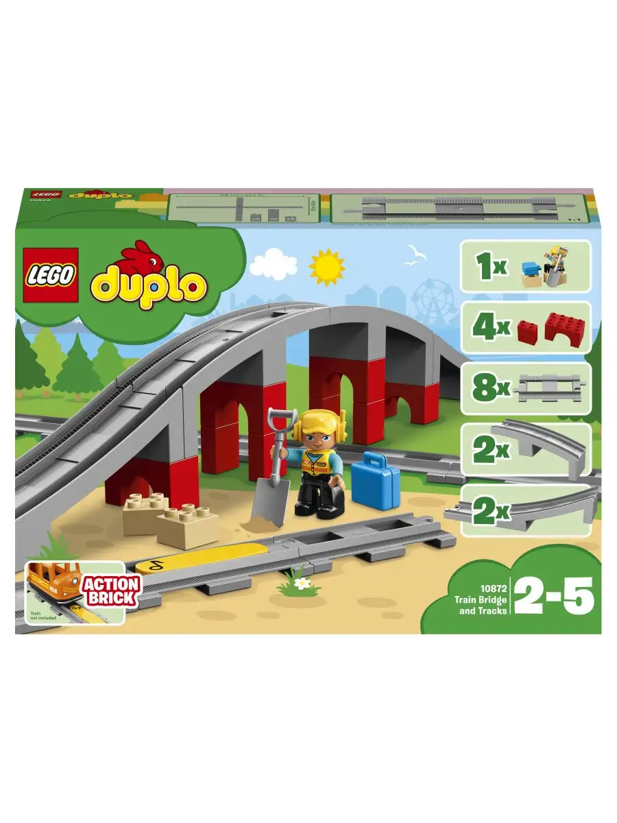 Конструктор LEGO DUPLO Town 10872 Железнодорожный мост / железная дорога,  для малышей LEGO 5784270 купить в интернет-магазине Wildberries