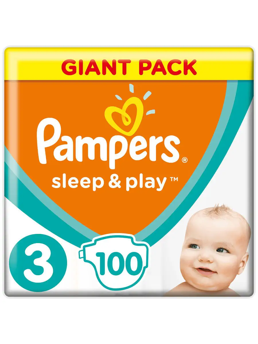 Подгузники Pampers Sleep & Play 6-10 кг, 3 размер, 100 шт. Pampers 5798682  купить в интернет-магазине Wildberries