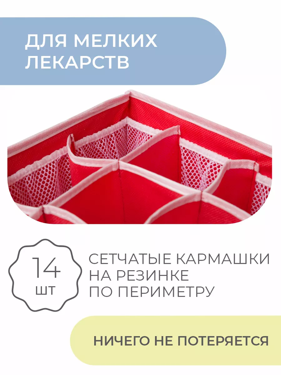 Аптечка домашняя большая с отсеками с крышкой на липучке Всё на местах  5805014 купить за 2 285 ₽ в интернет-магазине Wildberries