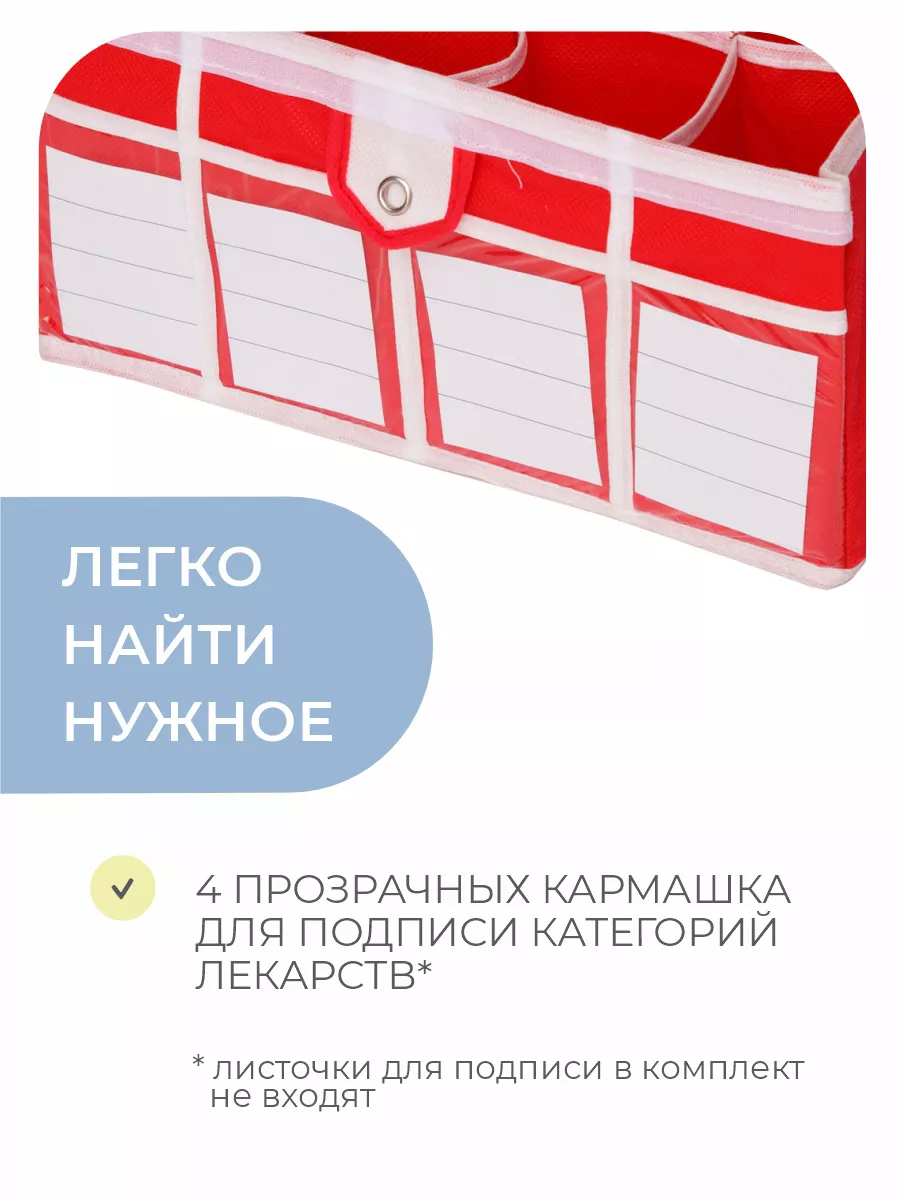 Аптечка домашняя большая с отсеками с крышкой на липучке Всё на местах  5805014 купить за 2 285 ₽ в интернет-магазине Wildberries