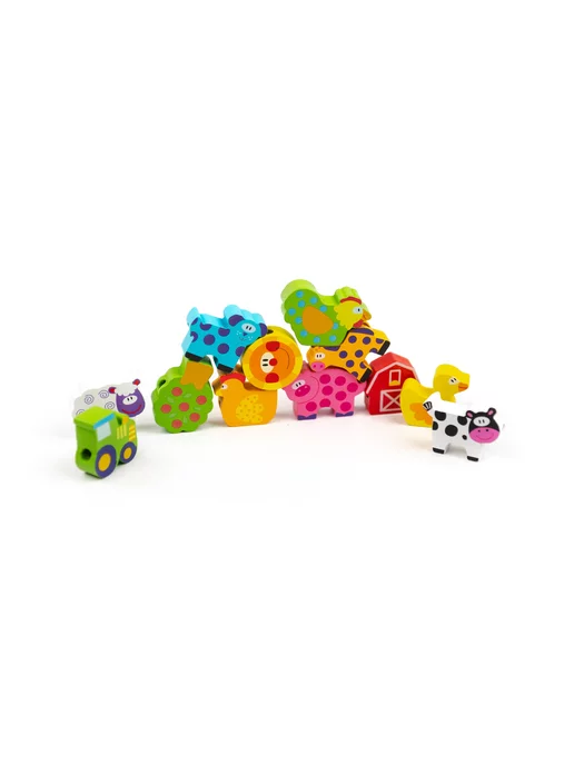 Tooky Toy Шнуровка "Собери ферму", белый, фото 3