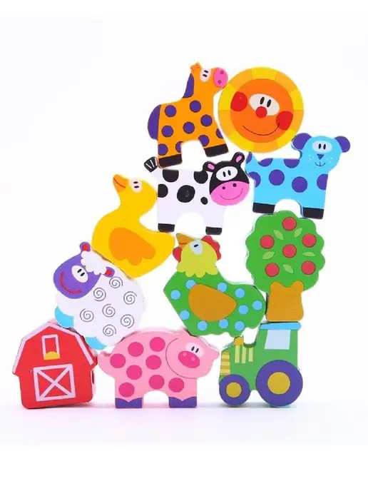 Tooky Toy Шнуровка "Собери ферму", белый, фото 5