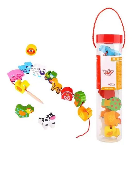 Tooky Toy Шнуровка "Собери ферму", белый, фото 6