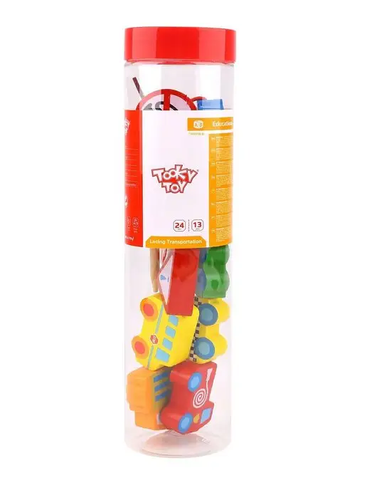 Tooky Toy Шнуровка "Собери транспорт", белый, фото 4