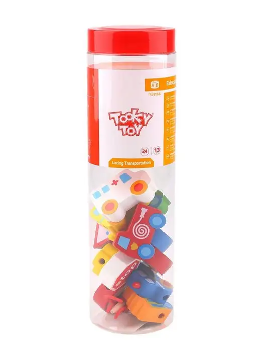 Tooky Toy Шнуровка "Собери транспорт", белый, фото 5