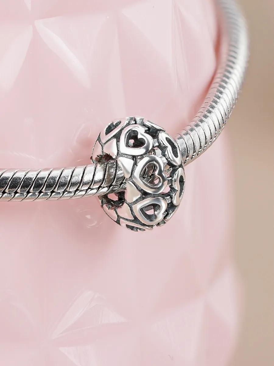 Шарм серебро 925 Сердца