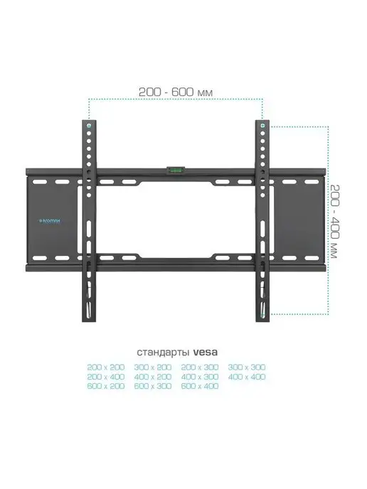Kromax Кронштейн для телевизора 32"-90" настенный IDEAL-101, черный, фото 6