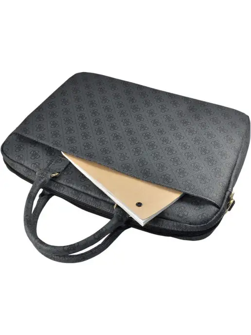 GUESS Сумка для ноутбука 15, 15.6" из экокожи, на молнии, с ремнем, серый, фото 2