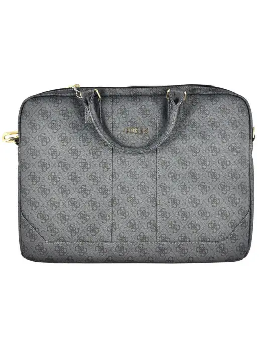 GUESS Сумка для ноутбука 15, 15.6" из экокожи, на молнии, с ремнем, серый, фото 3