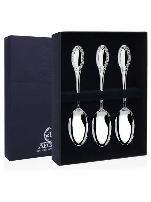 АргентА Чайные ложки "Император" серебряные, серебристый, фото 7