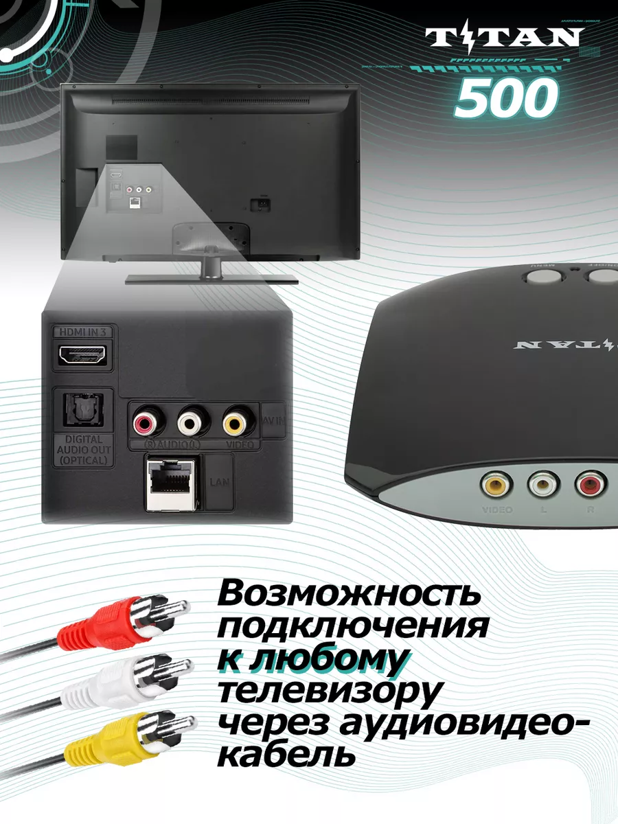 Игровая приставка консоль для детей 500 игр 8bit 16bit Ретро консоль TiTAN  6057411 купить за 2 907 ₽ в интернет-магазине Wildberries