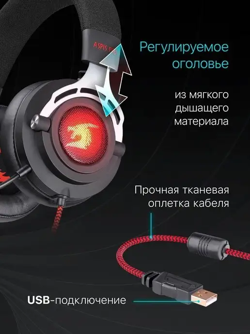 DEFENDER Наушники игровые с микрофоном Aspis Pro, черный, фото 5