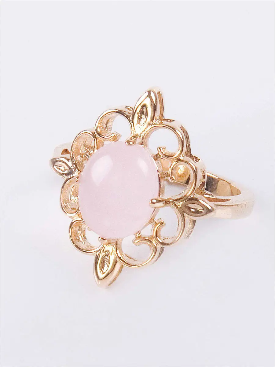 Кольцо с розовым кварцем "Констанция" Lotus jewelry. Цвет розовый.
