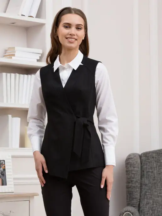 KEY FASHION Жакет без рукавов, черный