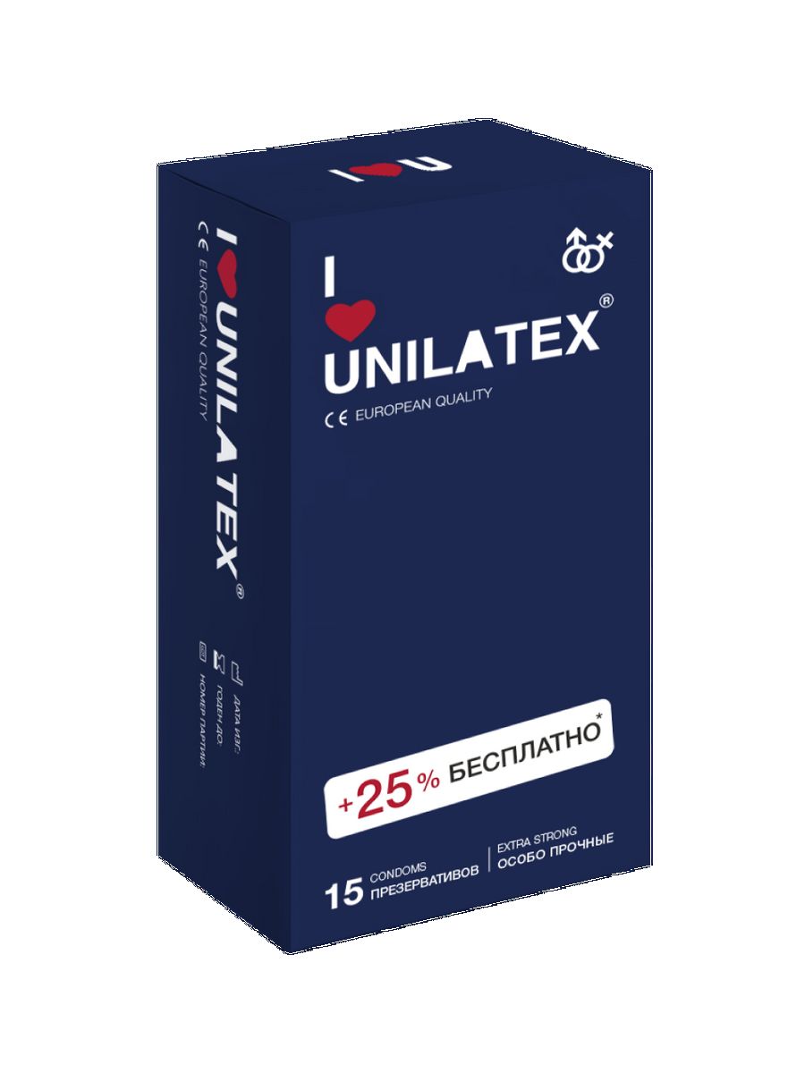 Презервативы Extra Strong 12+3 шт., Особопрочные. Unilatex 6216521 купить  за 416 ₽ в интернет-магазине Wildberries