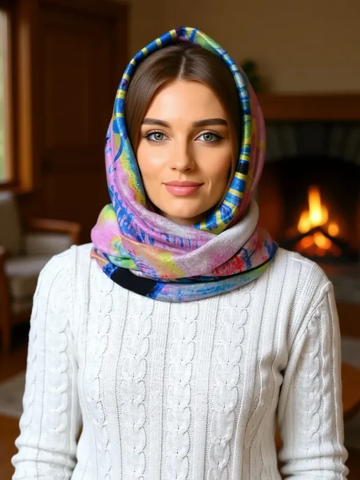KarloNova Снуд шарф на голову, фиолетовый