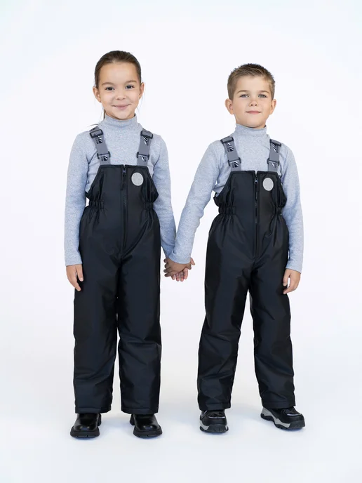 Arctic Kids Полукомбинезон детский демисезонный мембрана, черный, фото 2