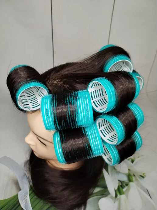 Valexa Бигуди липучки D-44 8 шт, в косметичке, 8 шт, фото 5