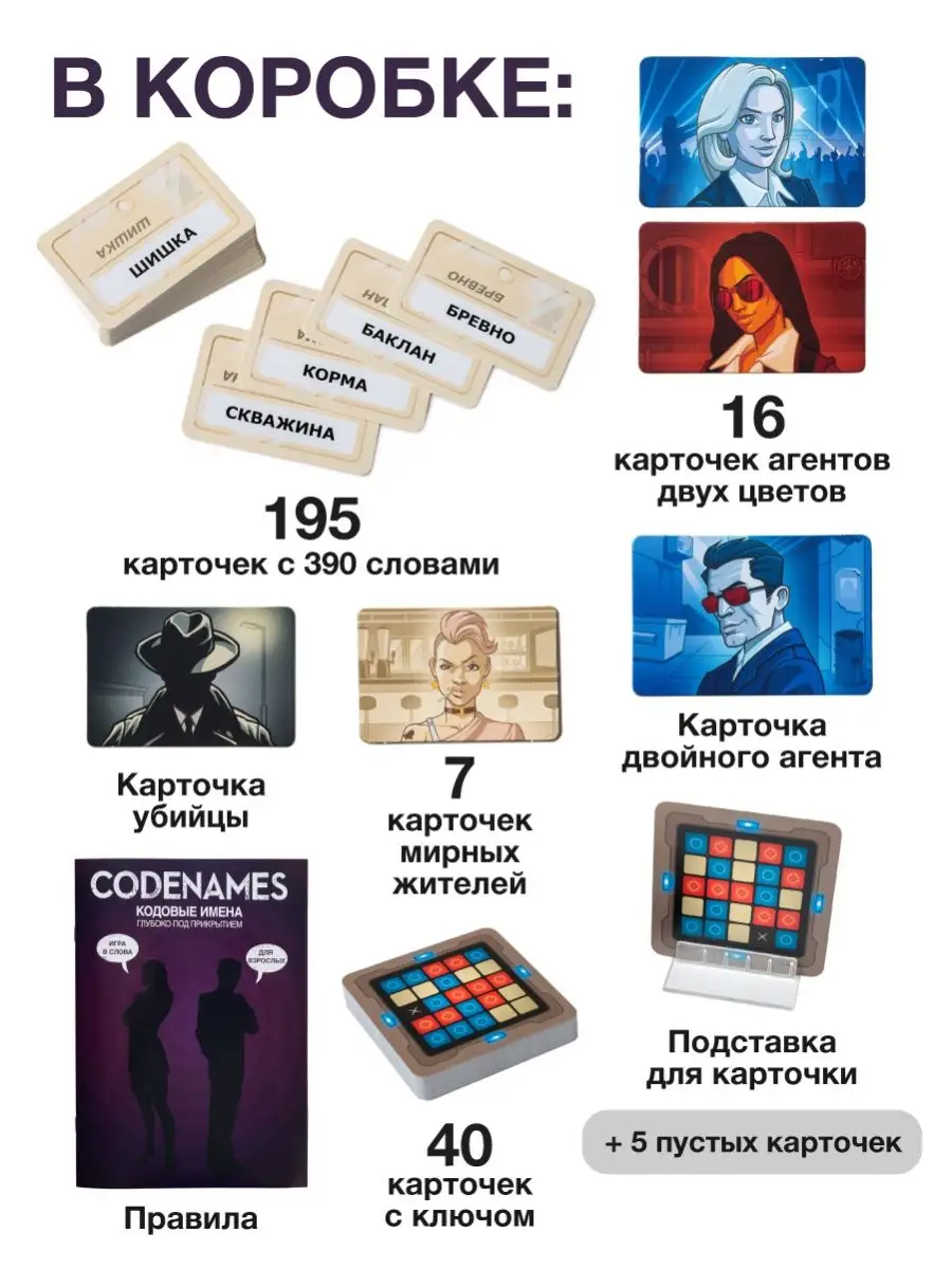 Настольная игра для компании Кодовые Имена 18+ GaGa Games 6344651 купить за  2 060 ₽ в интернет-магазине Wildberries