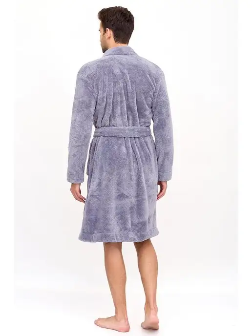 Lika Dress Халат домашний махровый банный теплый, серый, фото 3
