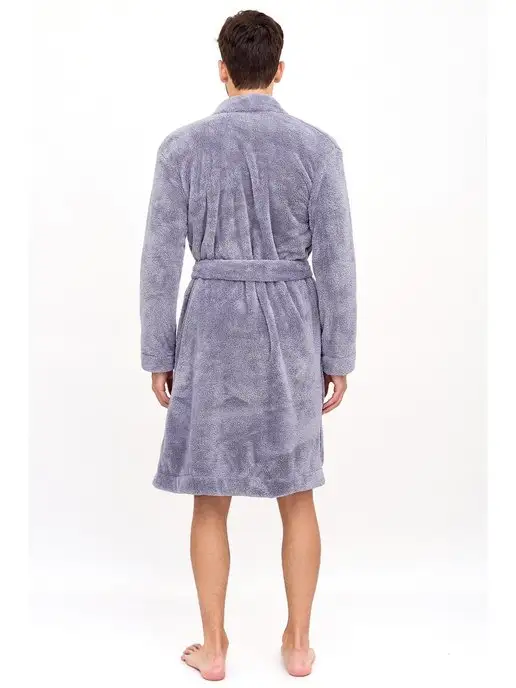 Lika Dress Халат домашний махровый банный теплый, серый, фото 4