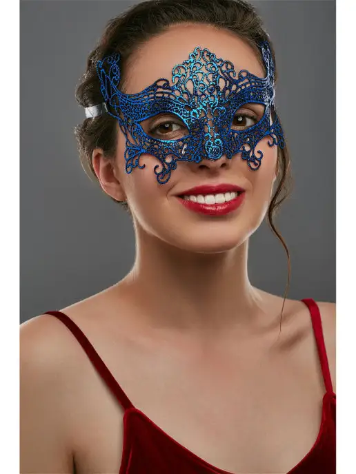 La Mascarade Маска венецианская карнавальная синяя, синий