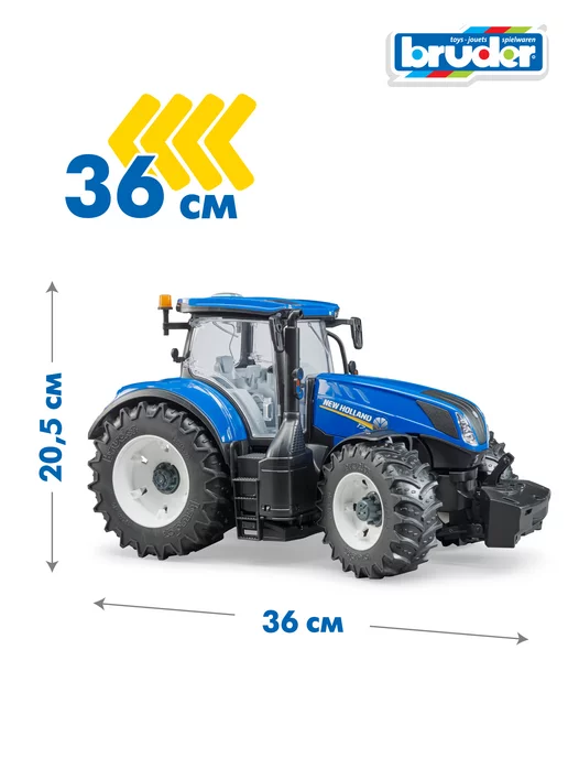Bruder Трактор игрушка синий большой New Holland T7.315, синий, фото 3