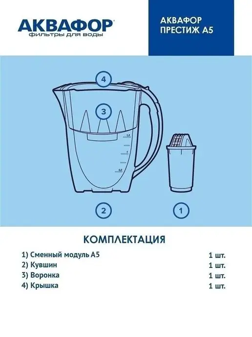 Аквафор Кувшин для воды Престиж с модулем А5, белый, фото 7
