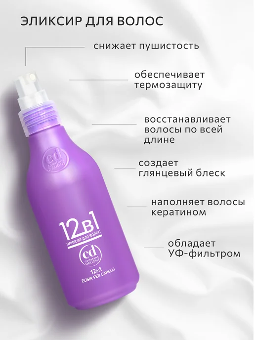 CONSTANT DELIGHT Крем спрей для волос несмываемый 12 в 1 термозащита 200 мл, 200 мл, фото 3