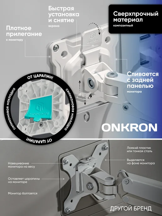 ONKRON Кронштейн для монитора настольный 13-32, G80, вариант, фото 4