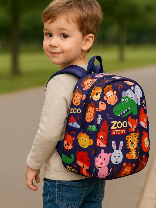 UEK.KIDS Портфель маленький дошкольный для мальчика, синий