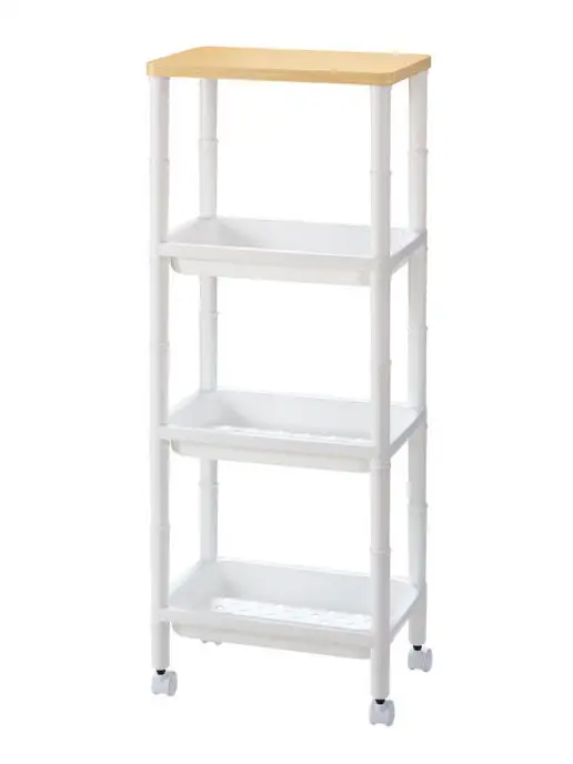 Sanada Узкая этажерка для ванной и кухни на колесиках 45х10,5х66 см, 34.9x22.9x88 см, фото 4