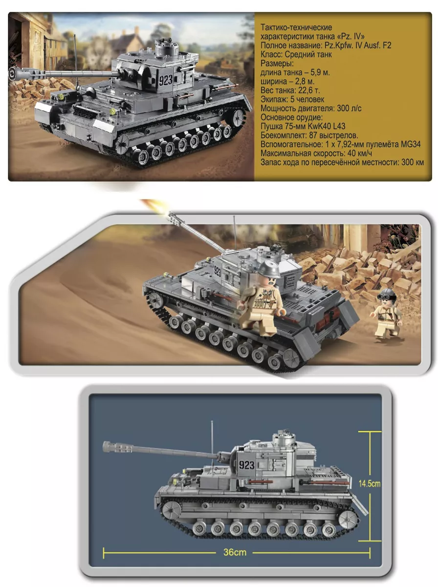 Конструктор Танк Brick Battle Pz IV F2 Совместим с Лего LEGO Город Игр  6634284 купить за 1 834 ₽ в интернет-магазине Wildberries