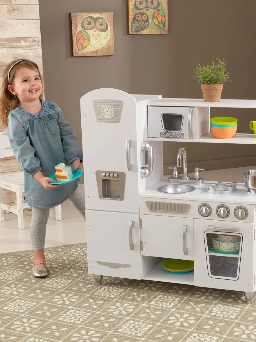 Детская игровая кухня (газовая плита, стол, стиральная машина, мойка)