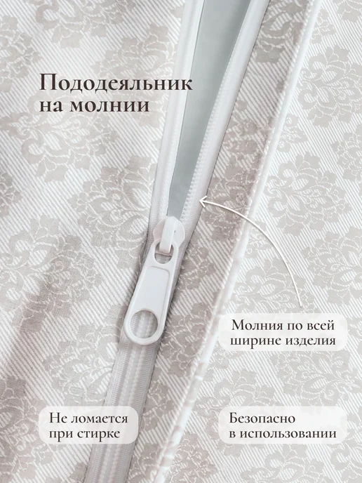 Timeless Пододеяльник 1.5-спальный 145х215 Классика перкаль молния, 145x215, фото 3