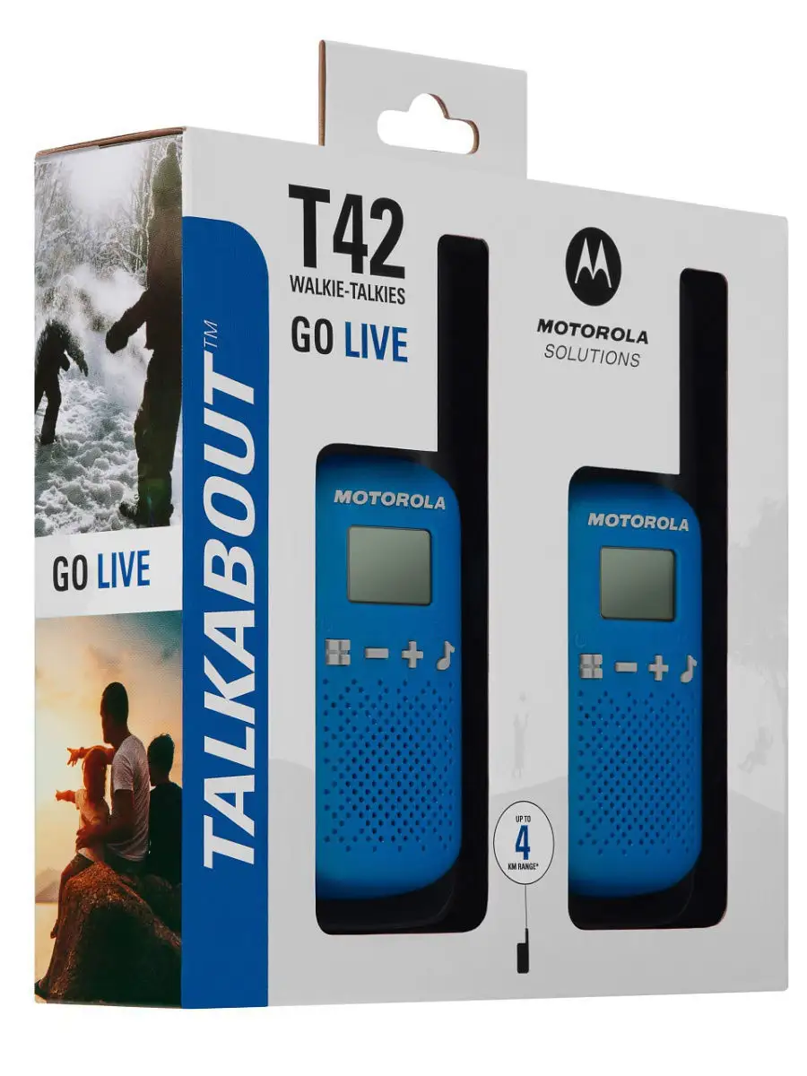 Набор раций Motorola Talkabout T42 BLUE детские (2 шт.) Motorola Solutions  6765718 купить в интернет-магазине Wildberries