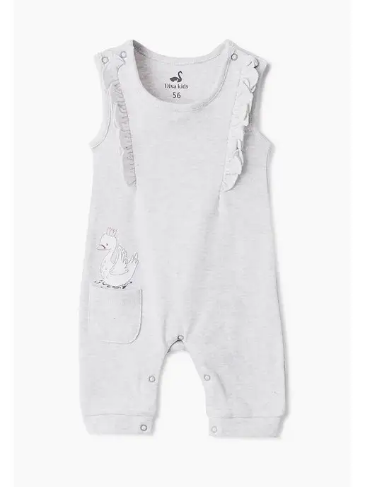 Diva Kids Полукомбинезон для новорожденных девочек, серый, фото 7