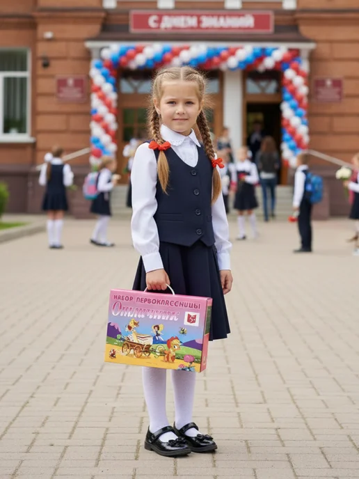 Отличник Набор первоклассника, 57 предметов, розовый, фото 8