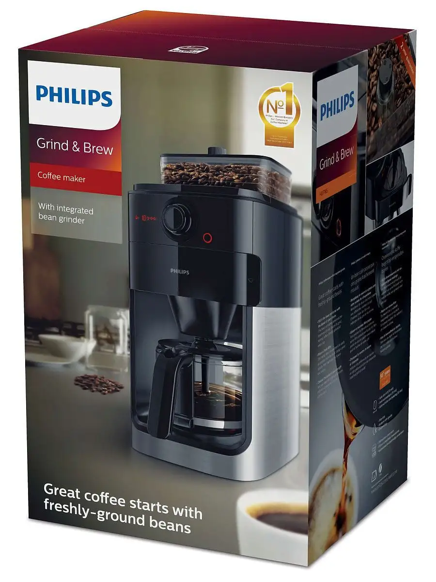 Кофемашина Grind & Brew HD7767/00 Philips 6866896 купить в  интернет-магазине Wildberries