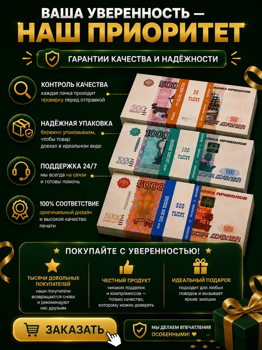 Филькина грамота Набор сувенирных денег рубли, 3 пачки, вариант, фото 7