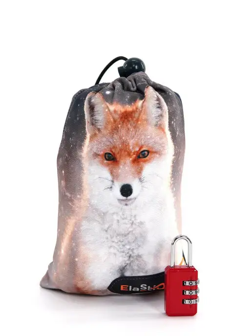 ElastiQ Чехол на чемодан S "Snow Fox S", белый, фото 6
