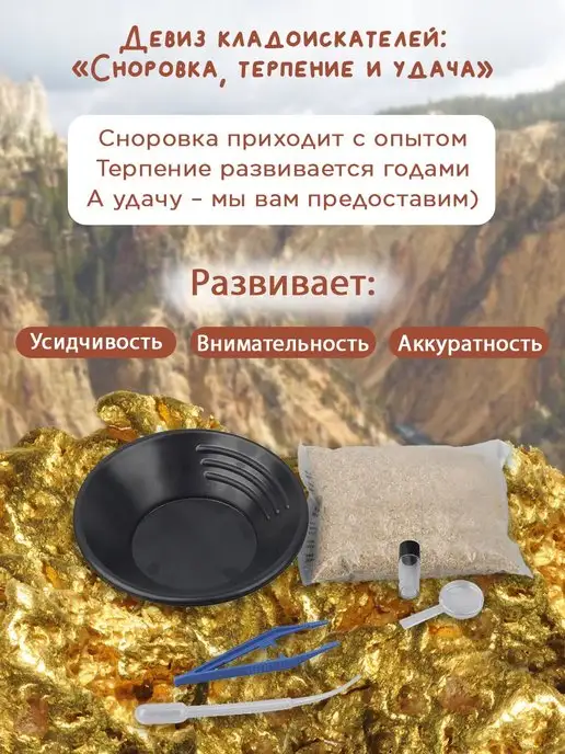 Маэстро, браво! Набор опыты и эксперименты для детей Добываем золото, золотой, фото 4