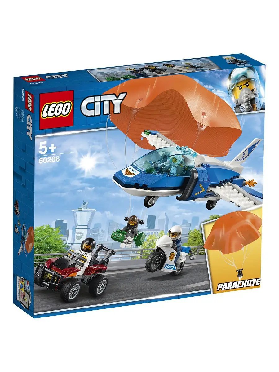 Конструктор LEGO City Police 60208 Воздушная полиция: арест парашютиста /  захватывающая игрушка LEGO 6949069 купить в интернет-магазине Wildberries