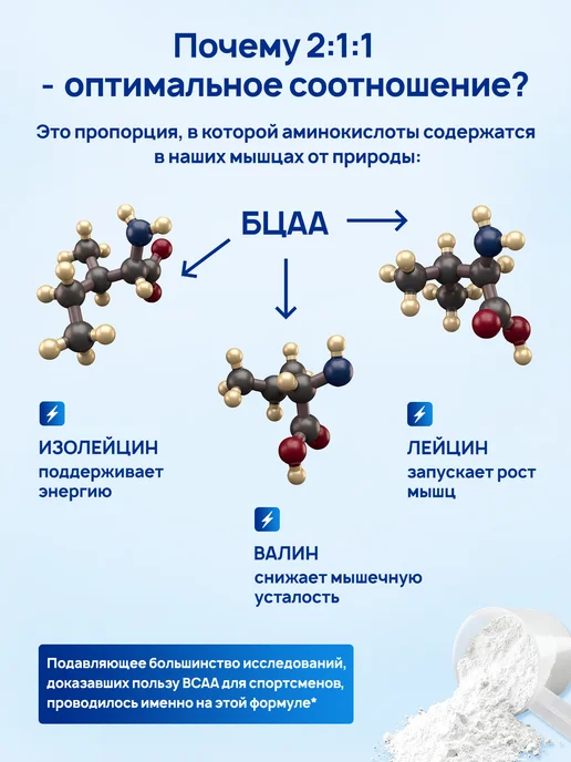 BIGSNT Bcaa порошок 2-1-1 аминокислоты комплексные для спорта 150 г, 150 г, фото 6
