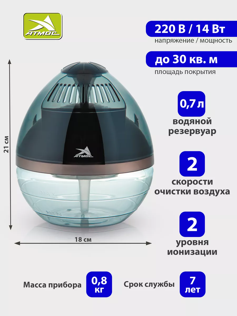 Увлажнитель-ионизатор-очиститель воздуха Атмос Аква купить в Москве по цене руб.
